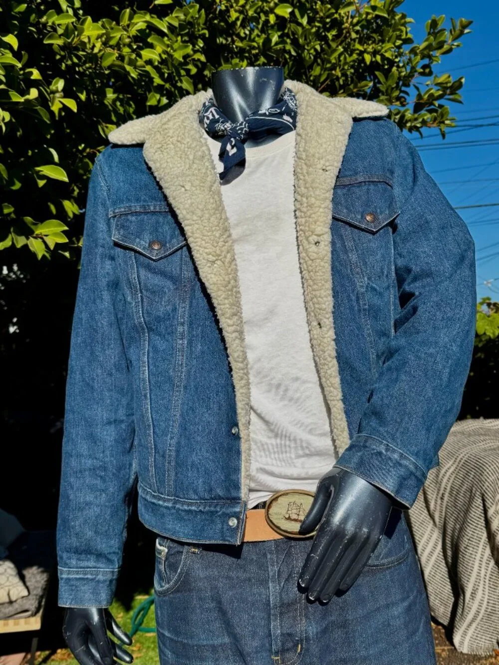 Vintage Levi's Sherpa Denim Jacket 42R